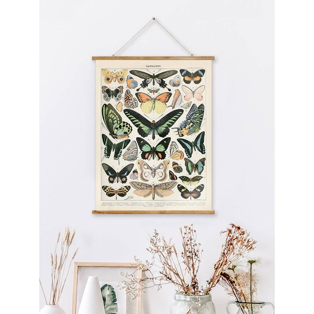 新款简约覆古美式田园风格背景墙家居装饰蝴蝶植物沙发背景挂画