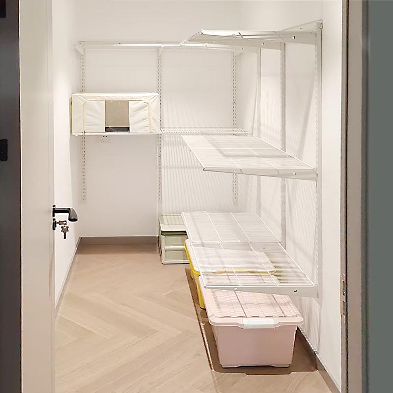 上墙网格金属置物架储物间家用收纳架厨房橱柜八百库阳台储物架