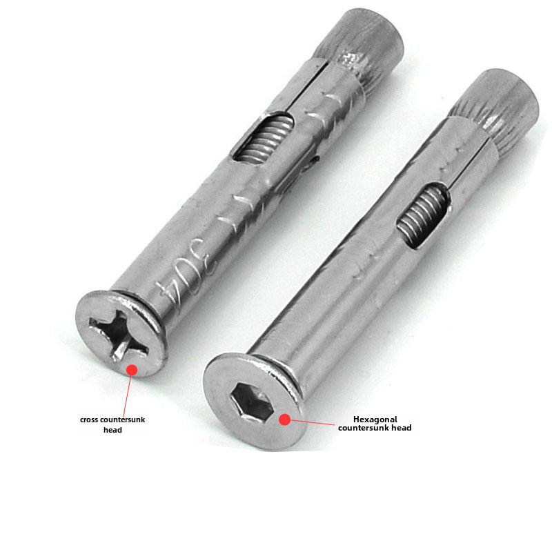 304不锈钢十字沉头内膨胀螺丝门窗用内六角平头拉爆炸螺栓M6M8M10