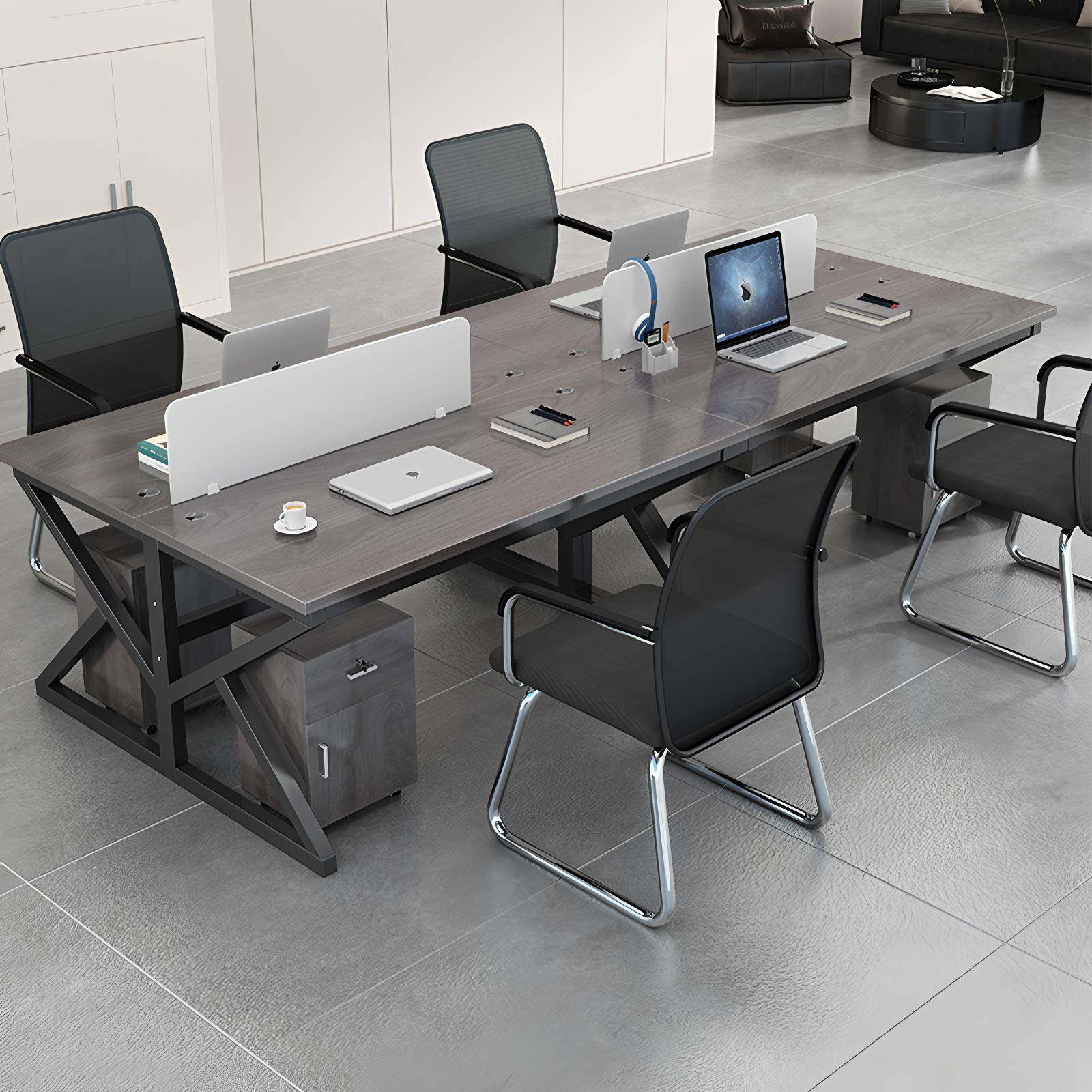 办公桌椅组合套装2四4六人位职员工作台电脑桌子屏风办公室员工位