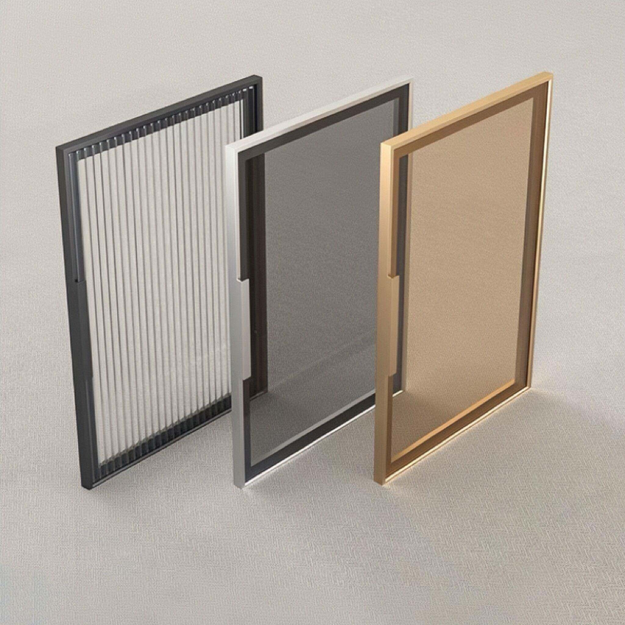 柜门定制极简窄边玻璃门铝合金框酒柜衣柜书柜门衣帽间整体橱柜上