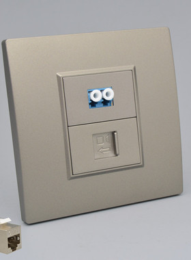 深灰色网络光纤lc面板86型六类千兆七类万兆网线插LC光钎墙壁插座