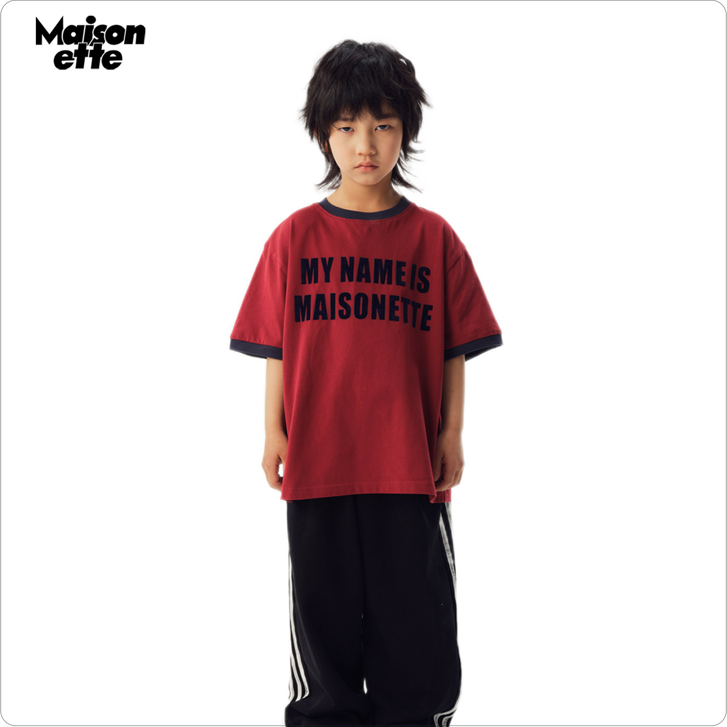 MAISONETTE童装潮牌儿童夏季新款男女童撞色植绒潮酷短袖T恤,童装/婴儿装/亲子装,T恤,淘宝优惠券,粉丝福利购,淘宝优惠卷