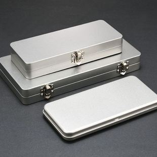 ll不锈钢铁盒子长方形加厚翻盖小型锁扣马口铁盒钢笔文具金属包装