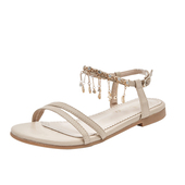 小清新夏季 子平跟海 平底软底大学K生仙女风潮女鞋 凉鞋 2021年新款