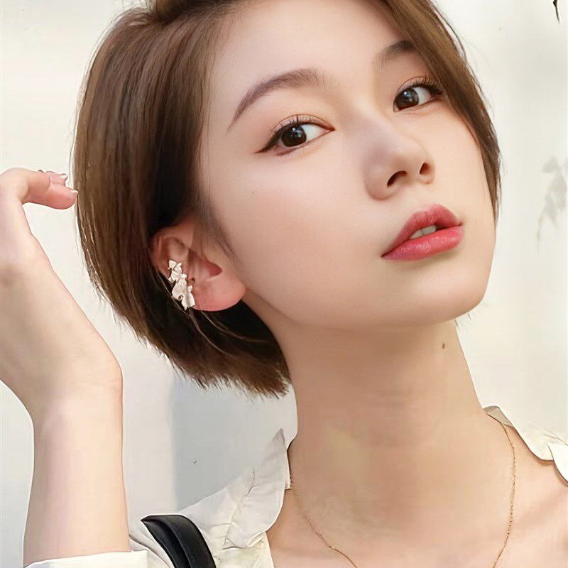 假发女性全发带短发垂耳短发韩式薄真发全N真发自然头可用假发套
