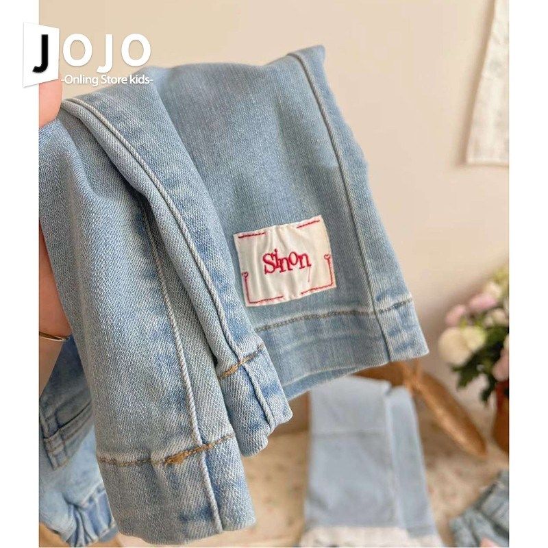 童装女童蓝色牛仔裤子2025春季新款洋气儿童阔腿裤女宝时髦直筒裤