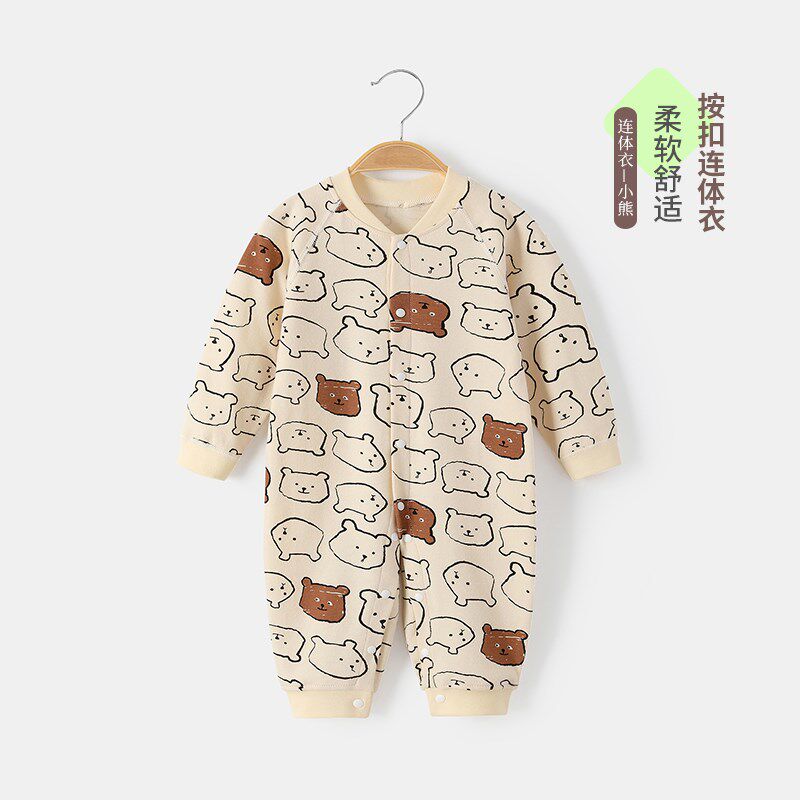四季春秋天薄款婴儿纯棉长袖连体衣幼儿男童女童秋衣内衣宝宝睡衣