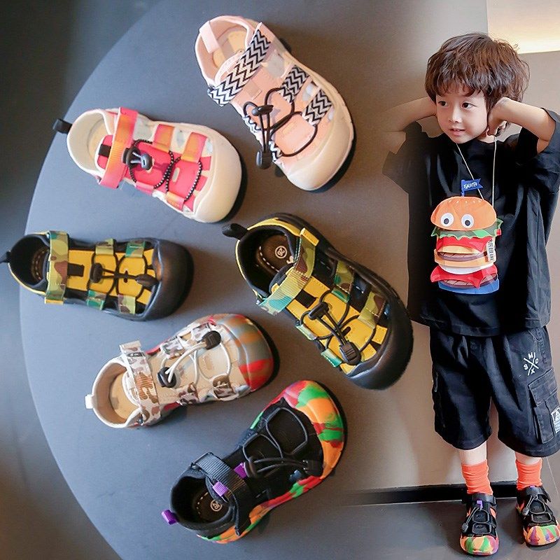 儿童百搭溯溪鞋2024夏季新款男童包头凉鞋韩版女童百搭休闲沙滩鞋