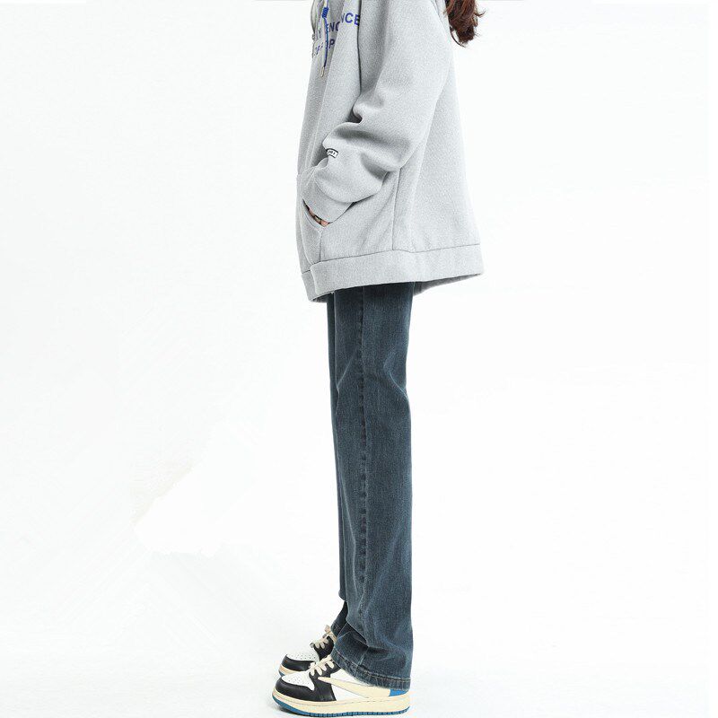 窄版直筒软牛仔裤女小个子高腰弹力2024夏天薄款新款显瘦宽松紧身