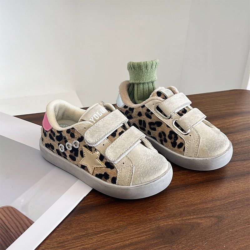 豹纹春秋板鞋加厚脏脏鞋男女童百搭双排魔术贴拼接韩版潮款休闲,童鞋/婴儿鞋/亲子鞋,板鞋,淘宝优惠券,粉丝福利购,淘宝优惠卷