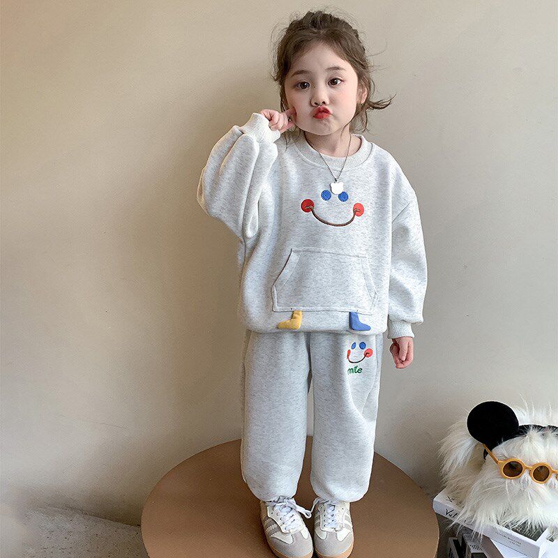 儿童衣服女孩运动套装女童春装2025新款3童装2一岁女宝卫衣两件套