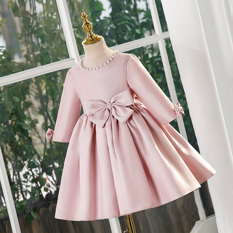 女童礼服春秋儿童装花童公主裙女宝宝周岁生日蓬蓬纱主持人演出服