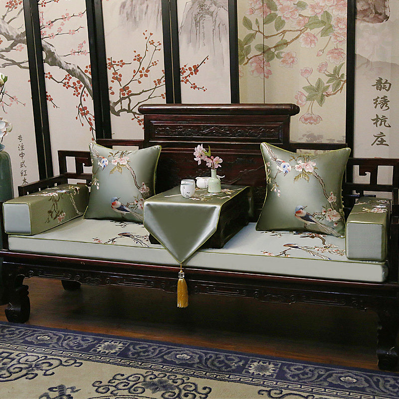 新中式家具红木沙发坐垫防滑实木沙发垫套罩罗汉床垫子加厚海绵