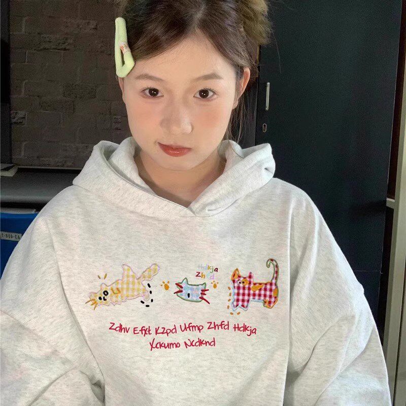 女童加绒卫衣秋冬装2024新款洋气儿童冬季连帽加厚上衣女大童衣服