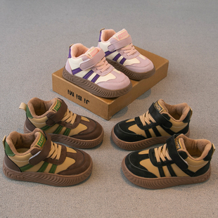 儿童板鞋2023冬季新款男童鞋子女童运动鞋二棉加绒德训鞋大童棉鞋