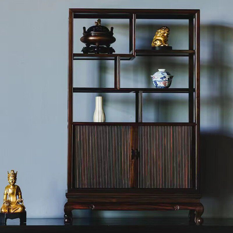 老挝大红酸枝小博古架中式实木紫砂壶置物架茶壶架红木茶具多宝阁