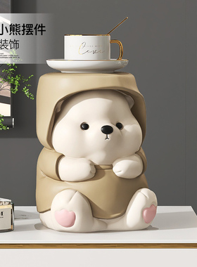 网红元气熊玄关钥匙收纳摆件家居饰品客厅电视柜装饰乔迁新居礼品