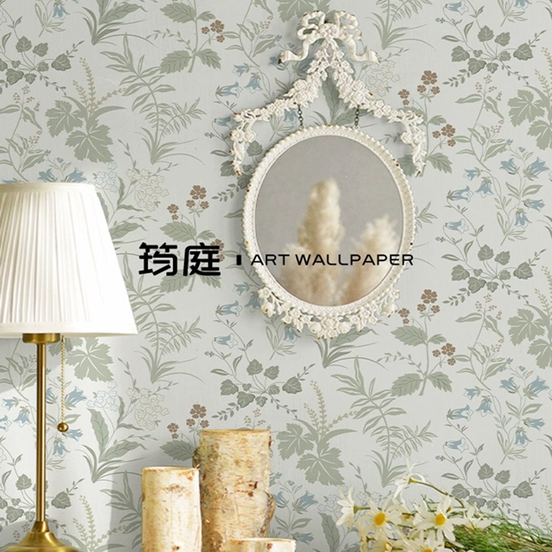 北欧清新花草墙布背景墙壁布定制壁画卧室餐厅客厅壁纸无纺布墙纸