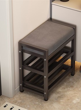 换鞋凳门口家用入户玄关铁艺可坐式鞋柜坐凳一体多功能窄小穿鞋凳