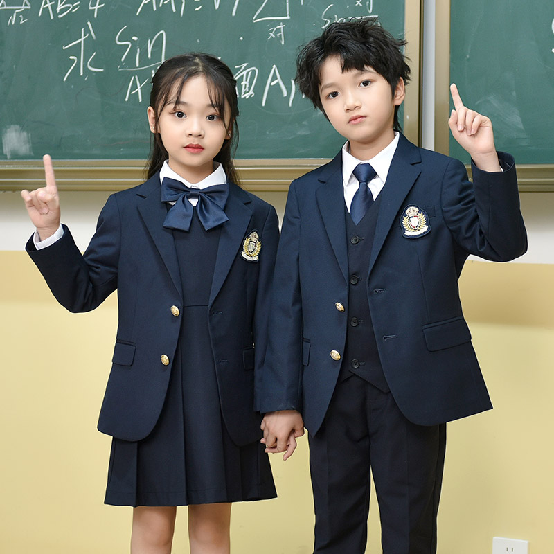 西装班服套装小学生校服制服女西装裙英伦学院风儿童套装幼儿园园