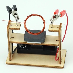 自制简易电动机科技小制作DIY手工物理小发明直流电磁线圈电动机