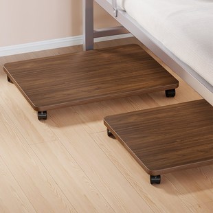 实木床底收纳鞋架带轮子可移动宿舍床下鞋架收纳箱床下整理置物架