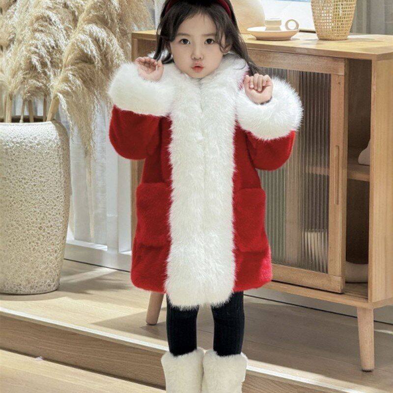 女童冬装新款长款棉服大衣宝宝加厚外套国风女孩保暖新中式过年服