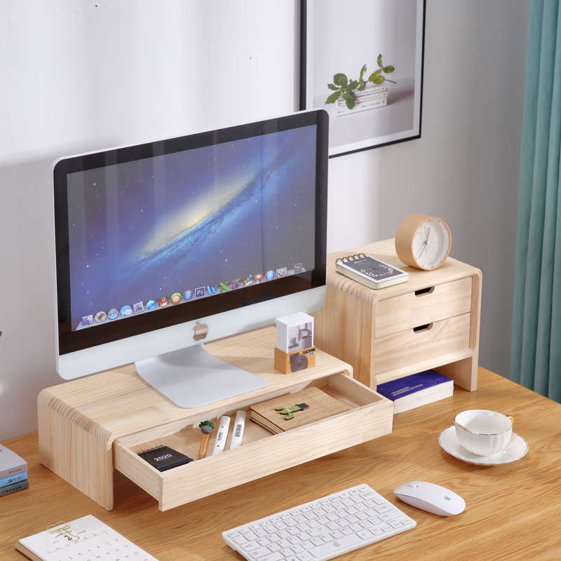 屏整理显示器高架底座垫支架桌面托架增收纳电脑颈子护置物键盘