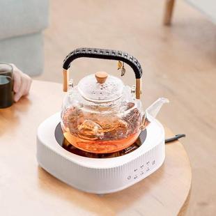 小型家用煮茶炉烧水壶办公室泡茶煮茶壶玻璃茶壶 电陶炉煮茶器套装