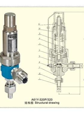 A61Y-160P320PA61H不锈钢弹簧微启式焊接安全阀DN10152025