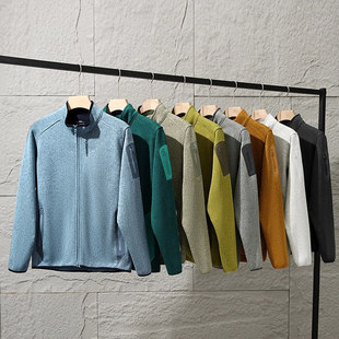 PTSJ-立领户外抓绒衣外套情侣款休闲百搭开衫小立领外套