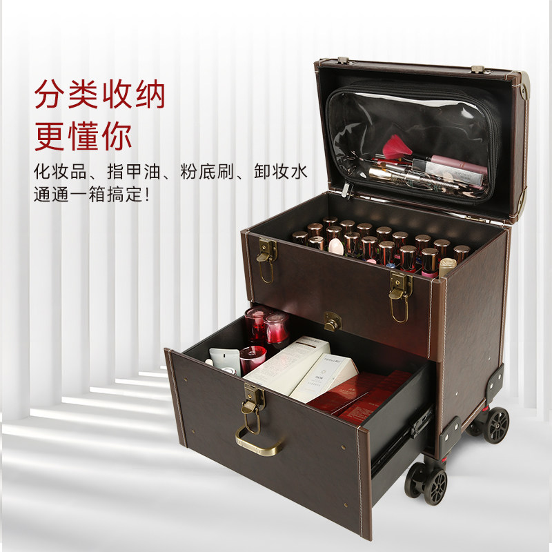 大容量美甲工具箱收纳盒美睫外出多层专业化妆箱纹绣工具箱拉杆