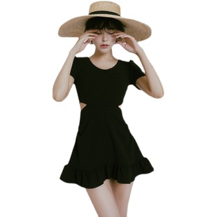 日光之下-W小调连体遮肚显瘦裙式保守游泳衣泳装女Q2021新款夏仙