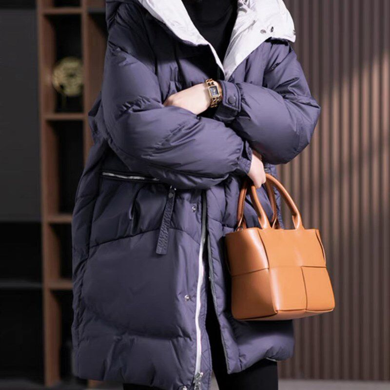 女士中长款棉衣女冬季加厚棉服女2025年新款连帽S加肥加大妈妈棉
