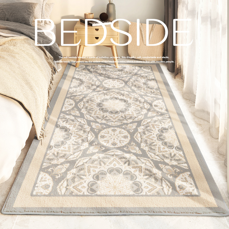 长条床边地毯客厅地毯卧室加x厚床前沙发茶几毯条纹脚垫飘窗垫地