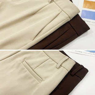 女款九分西裤秋季爆款小个子腰修身显瘦职业正装通勤小脚烟管裤子