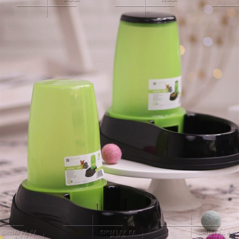 【帅趴趴】宠物自动喂水器喂食器 水碗食盆饮水机(绿色款)
