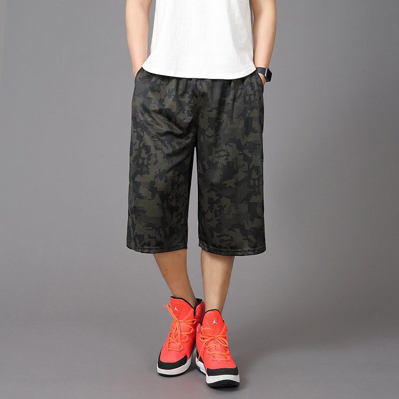 街球裤运动短裤男加大加肥篮球裤夏季潮牌宽松健身训练休闲七分裤