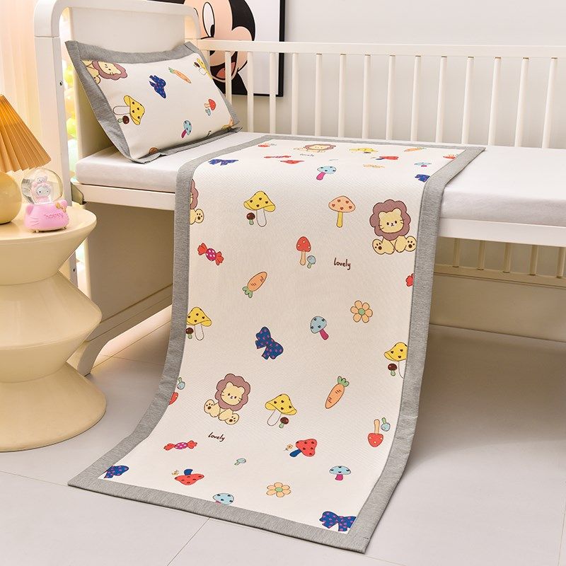 夏季宝宝小d孩婴儿专用凉席a类母婴级幼儿园拼接床冰丝小床单单件