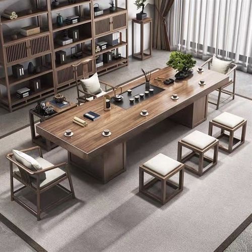 实木茶桌新中式客厅禅意办公室泡茶椅豪华组合轻奢家用中式茶桌