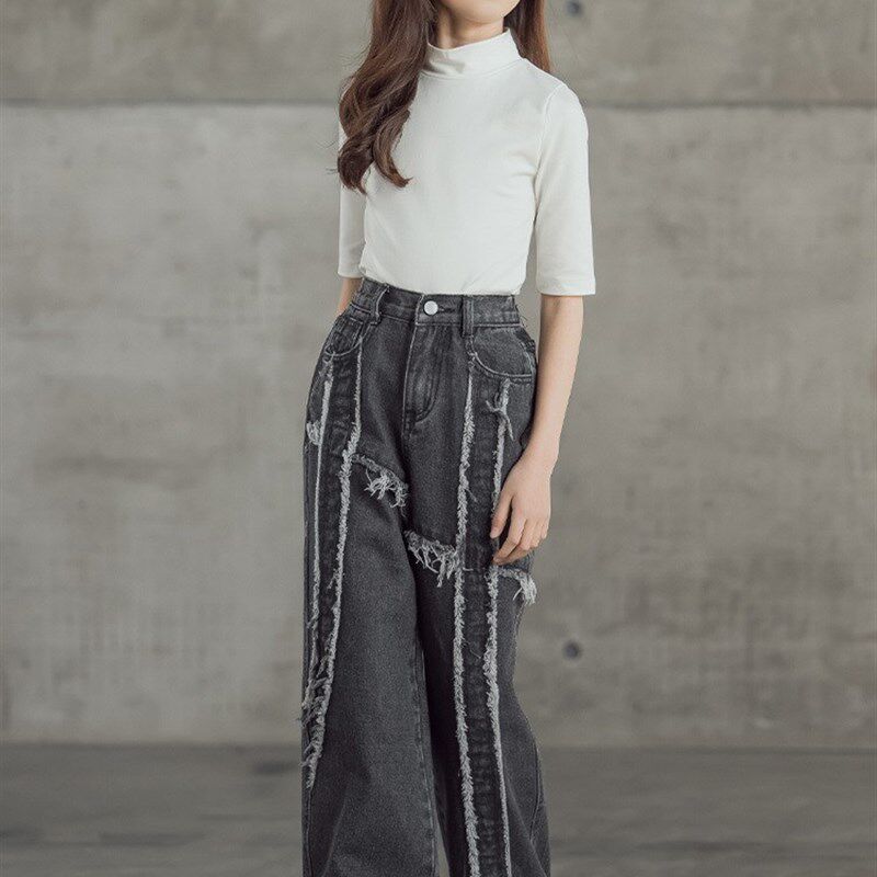 女童男童T恤打底衫修身内搭2022春秋韩版儿童洋派中袖半高领上衣
