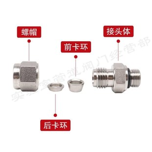 316不銹鋼卡套接頭k 8mm G直通接頭 G外螺紋轉(zhuǎn)接頭