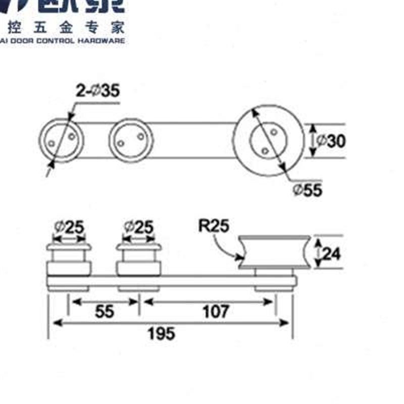 厂销轮滚304吊轨移门玻璃淋浴i五金吊滑浴室房吊滑轮推拉不锈门品