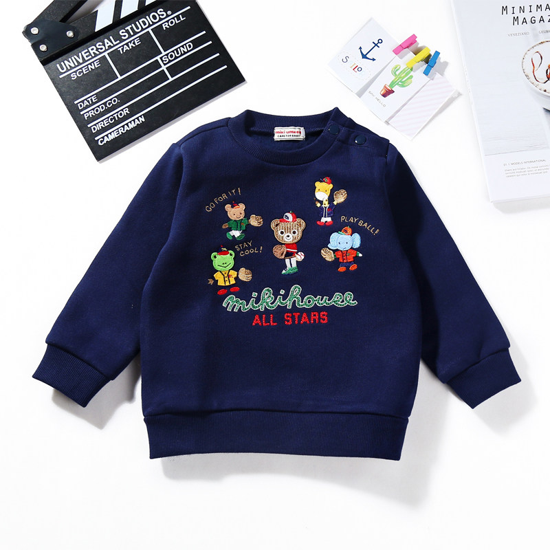 男童套头卫衣全棉薄拉绒小童宝宝秋装上衣纯棉外套2021卡通动物款