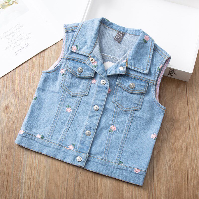 女童纯棉牛仔马甲2025春装新款韩版春秋背心儿童小孩外穿洋气坎肩