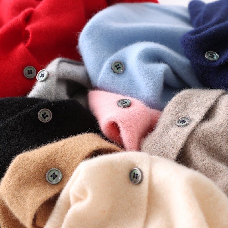 100%羊毛开衫儿童圆领薄款外套男童针织羊绒开衫女童2024秋冬新款