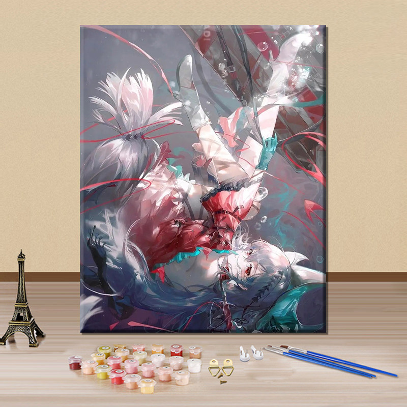 明日方舟游戏diy数字油彩画卡通动漫人物图案手绘填色涂鸦装饰画,家居饰品,DIY/数字油画,淘宝优惠券,粉丝福利购,淘宝优惠卷