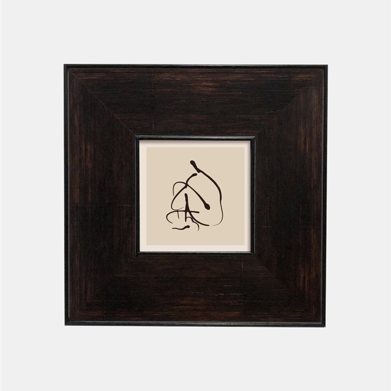 小众黑白极简禅意艺术水墨新中式实木框装饰画 玄关书房小幅挂画
