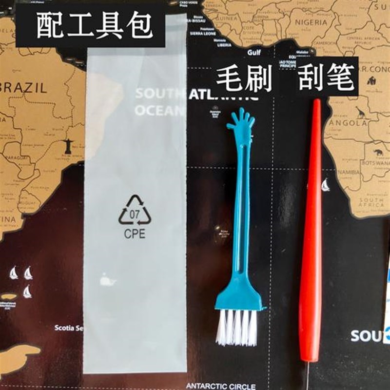 可标记刮c刮地图中国世界版迷你小号旅行打M卡旅游足迹记录挂画教